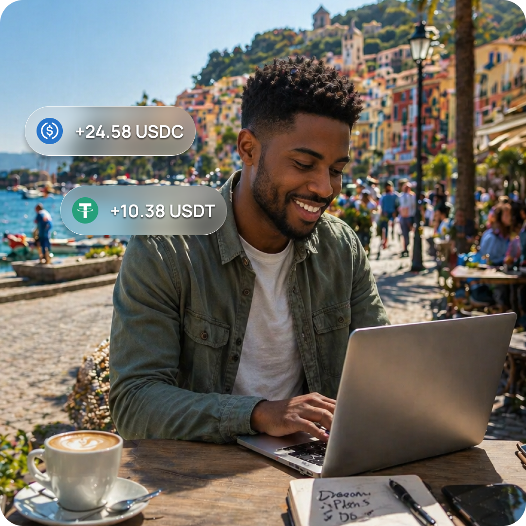 Get paid anywhere — freelancers receiving USDC payouts globally